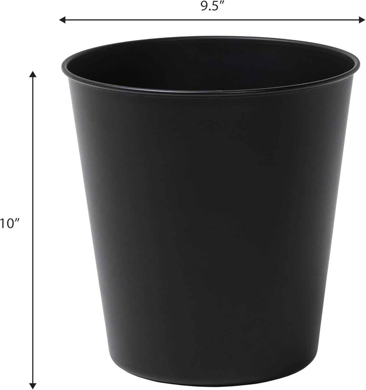 happimess HPM1113A Nolan Modern Classic Smooth Steel 2-Gallon Wastebasket for Home, Bathroom, Living Room, Office, Bedroom, Kitchen, Matte Black