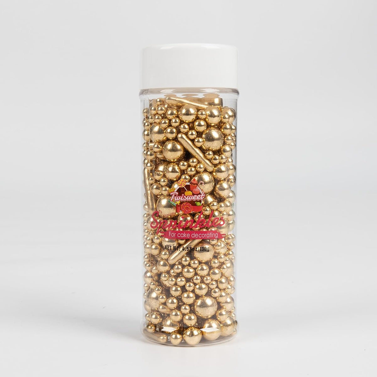 Twisweet Gold Sprinkles 130g, Edible Pearl Sprinkles &amp; Sugar Rods for Cakes | Gold cake decorations, edible sprinkles for cake decorating, cupcakes, cookies, weddings, birthdays &amp; Christmas treats