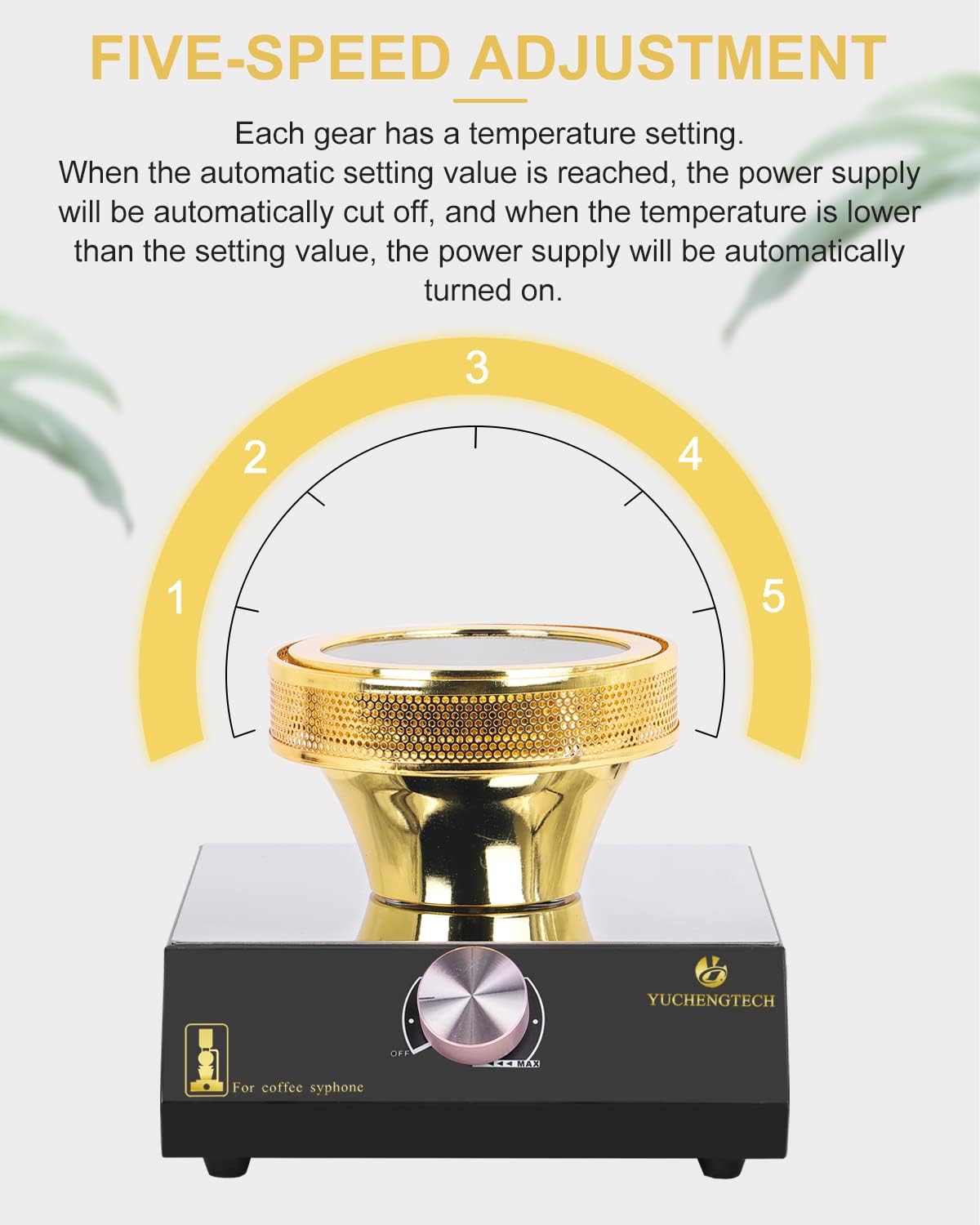 Yuchengtech Halogen Beam Heater Burner Smart Siphon Beam Heater for Hario Yama Syphon Coffee Maker (Only Stove) (220V)
