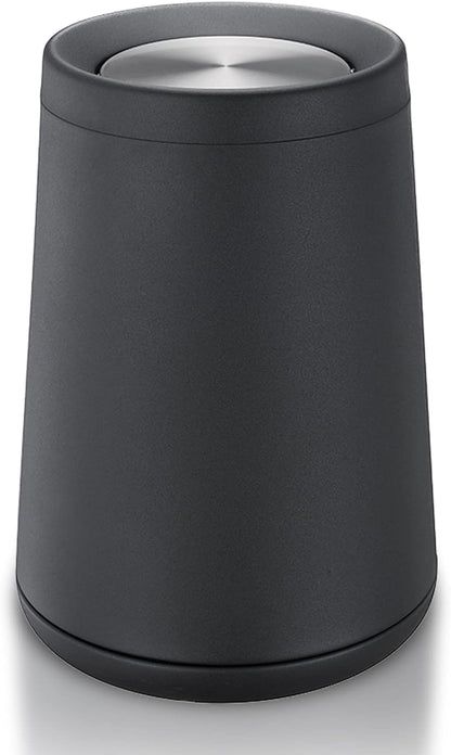 Household Swing Black Bathroom Trash Can，Brushed Stainless Steel，10 L/3 Gallen，Garbage Can with Flipping Lid， for Indoor or Commercial Use, Kitchen,Modern，Living Room,Bedroom