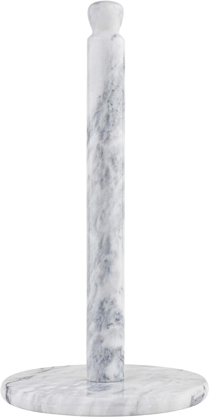 Homeries Marble Paper Towel Holder – Deluxe Upright Towel Dispenser for Kitchen Countertop, Cabinet & Bathrooms – Non Steel & Non Plastic Design – Heavy Duty, Solid Paper Towel Holder Stand (White)