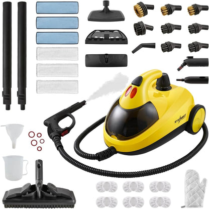 37-in-1 Steam Cleaner mop for Home & Car, 2L Water Tank, 4.3ft Hose, Deep Steam Cleaning for Floors, Tiles, Grout, Windows, Kitchen, Living Room