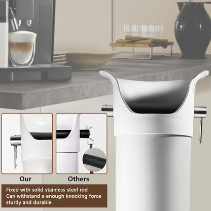 Knock Box for Espresso Grounds, Commercial Floor Standing Barista Style Absorbent Knockbox with Removable Non-Slip Base