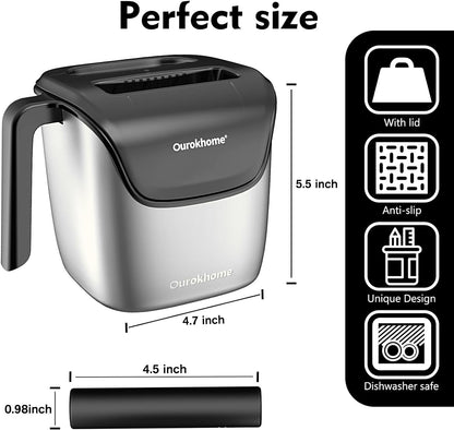 Ourokhome Knock Box Espresso Accessories, The Latest Patented Stainless Steel Espresso Machine Tool for Coffee Ground with Removable Knock Bar