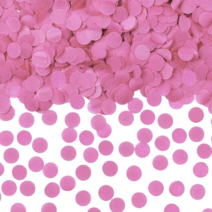 0.5LBS Confetti, Pink Biodegradable Confetti - Rectangular Fluttering Tissue Paper Confetti for Gender Reveal and Launcher use – Parties, Concerts and Weddings for Events (0.5Lbs pink)