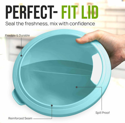 Zulay Kitchen 12 Piece Plastic Mixing Bowls with Leak-Proof Lids Set - Microwave and Freezer Safe Kitchen Mixing Bowls for Preparing