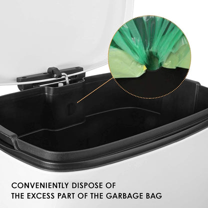AthLike Trash Can, Stainless Steel Kitchen Garbage Can, Step Waste Bin with Hinged Lid and Removable Inner Bucket, Soft-Close, Dustbin for Bathroom Bedroom Living Room Home (White, 8 Gal)