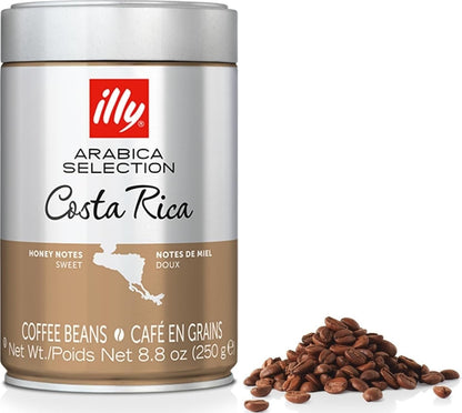 illy Whole Bean Coffee - Perfectly Roasted – Costa Rica Medium Roast - with Notes of Honey, Vanilla &amp; Citrus - 100% Arabica Beans - No Preservatives – 8.8 Ounce