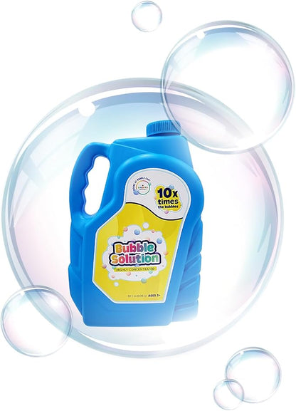 The Dreidel Company Ready Bubble Solution Refill for Bubbles Toys, Up to 2.5 Gallon, Non-Toxic Large 32oz Ready Liquid for Bubble Machine, Guns, Wands, Lawn Mower Toy (12-Pack)