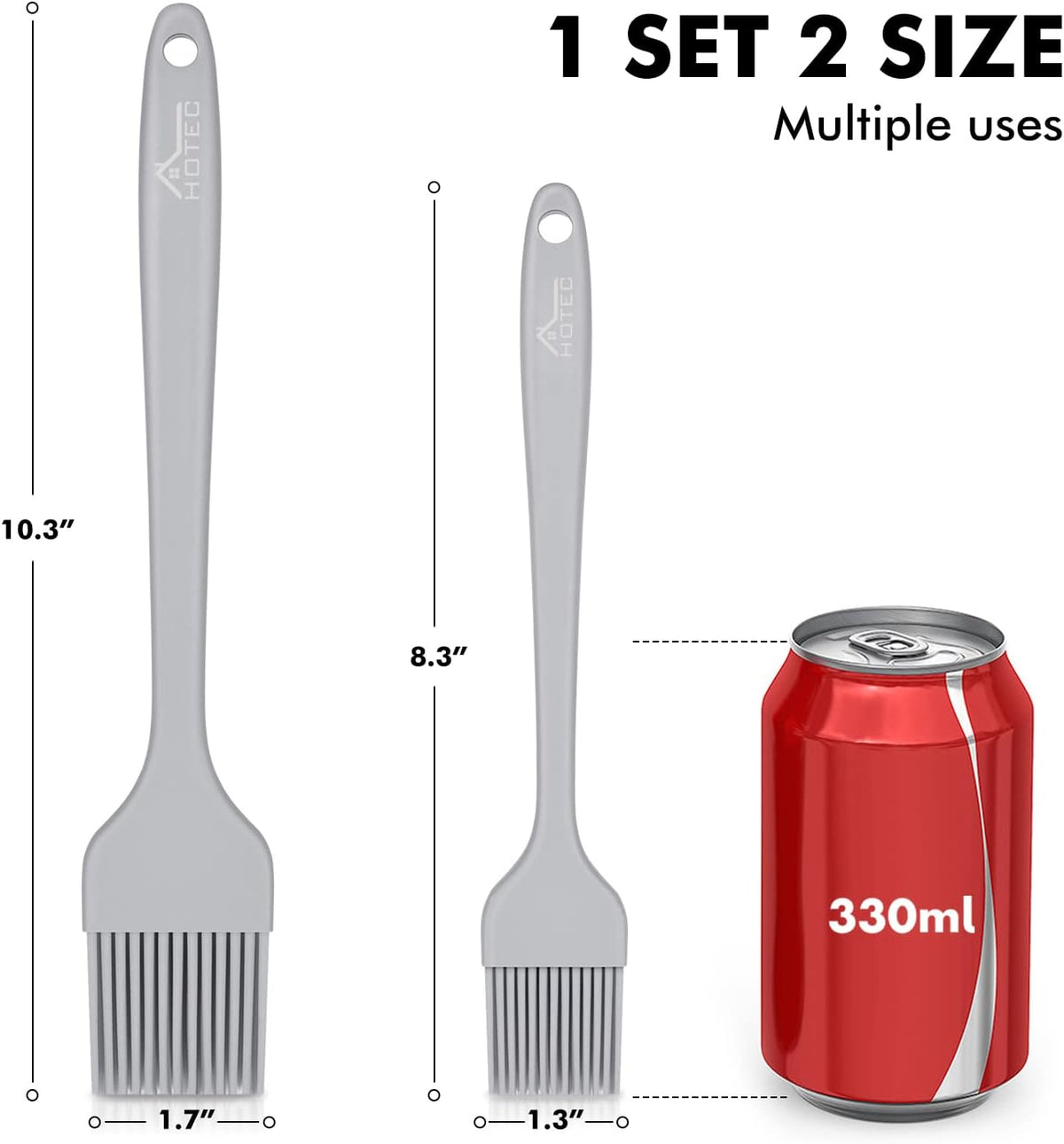 Hotec Basting Brushes Silicone Heat Resistant Pastry Brushes Spread Oil Butter Sauce Marinades for BBQ Grill Barbecue Baking Kitchen Cooking BPA Free