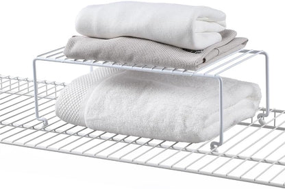 6-Pack Large (15.7x8.54inch) Multi-Level Organizer Rack, Kitchen Shelves for Spice Organization for Cabinet, Pantry Organizers and Storage, Wire Extra Shelf, Desk Organizer, Stackable, White