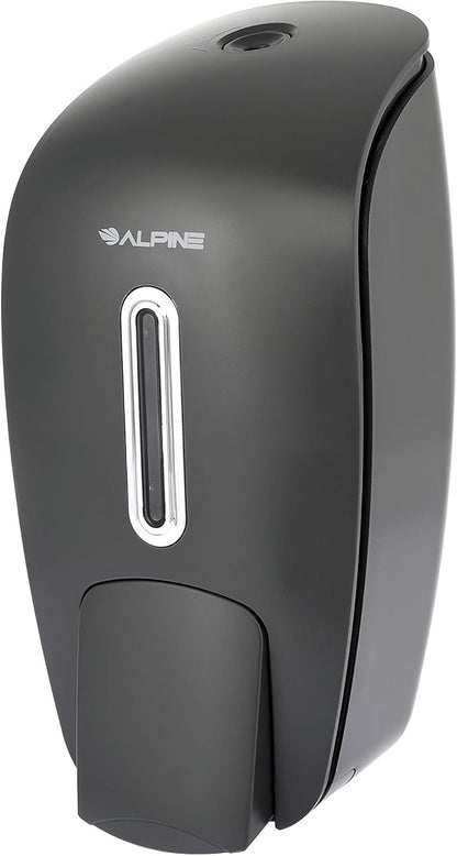 Manual Soap Dispenser Wall Mount - Commercial Soap Dispenser Wall Mounted for Liquid Soap & Hand Sanitizer in Bathroom, Kitchen, Businesses Refillable Large 800 ml Capacity - Grey by Alpine Industries