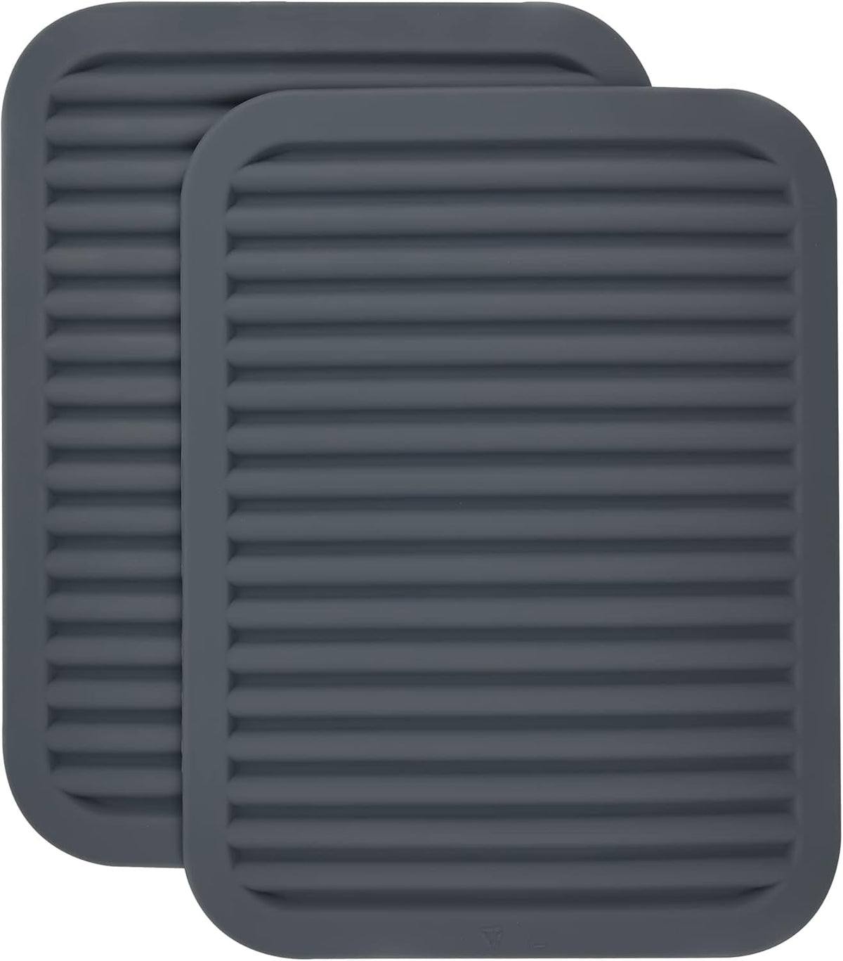 Silicone Trivets for Hot Pots&Pans-Trivet Mat-Hot Pads for Kitchen-Versatile Trivets for Hot Dishes-Heat Resistant Mats for Counter&Table, Pot Holders Drying Mat (9x12) Pack 2 Dark Grey