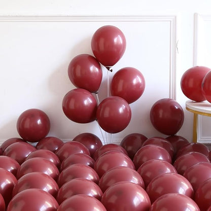 Burgundy Balloon Arch Garland Kit,Burgundy Maroon and Gold White Black Balloons Exploding Star Foil Balloons for New Year Decorations Graduation Retirement Birthday Wedding Party Supplies