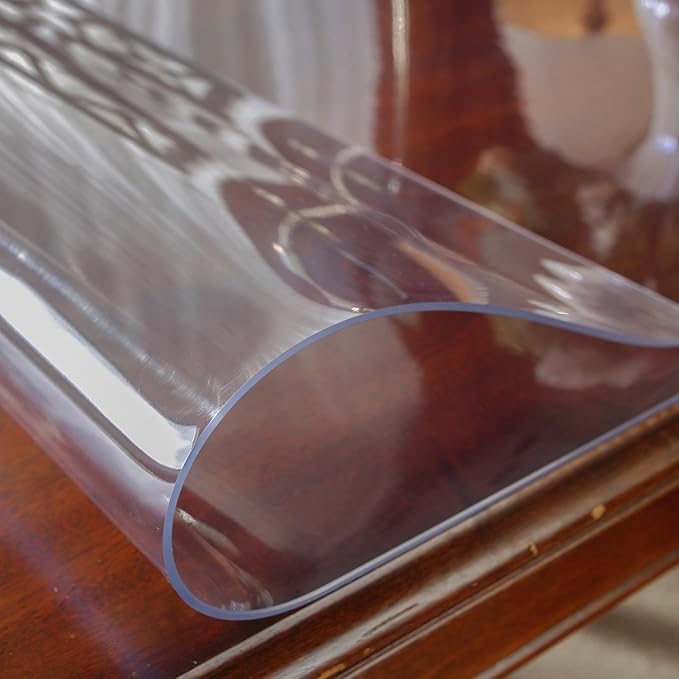 OstepDecor Clear Table Protector 38 x 72 Inch, 2mm Thick Plastic Table Cover, Waterproof PVC Clear Table Cover Protector, Desk Protector Mat, Writing Desk Pad for Desktop, Coffee & Dining Room Table