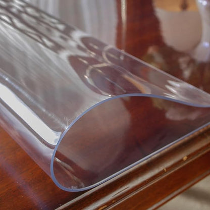 OstepDecor Clear Table Protector 36 x 78 Inch, 2mm Thick Plastic Table Cover, Waterproof PVC Clear Table Cover Protector, Desk Protector Mat, Writing Desk Pad for Desktop, Coffee & Dining Room Table