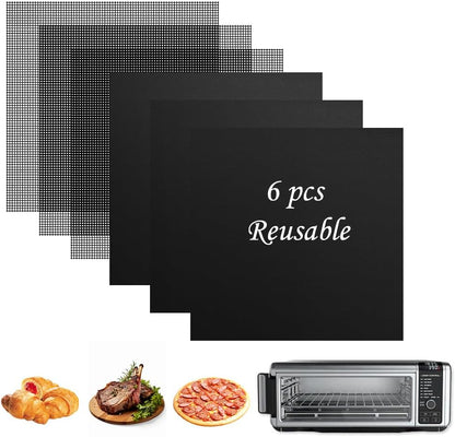 for Ninja Foodi Reusable Air Fryer Liners 12x12inch, 3x Air Fryer Liners+3x Mesh Sheets, Baking/Grill/Microwave, 450°F Square Oven Liners for Ninja SP101/SP201/SP301/SP351 Air Fryer Accessory