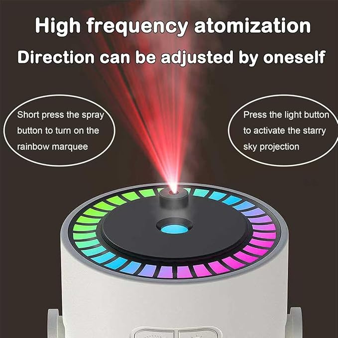 Portable Starry Sky Projection Humidifier, USB Mini Humidifier, 360° Rotating Nozzle, Colorful Lights, Anti-Clogging Technology, Ultra-Quiet Design, Suitable for Offices, Bedroom, Desktops. (02 Pink)