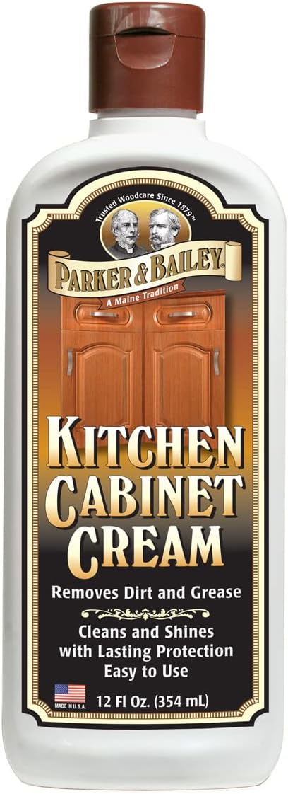 PARKER & BAILEY KITCHEN CABINET CREAM - Multi-surface Wood Cleaner and Polish Furniture Quick Shine Restorer Protector Cabinets Surface Cleaner House Cleaning Supplies Home Improvement