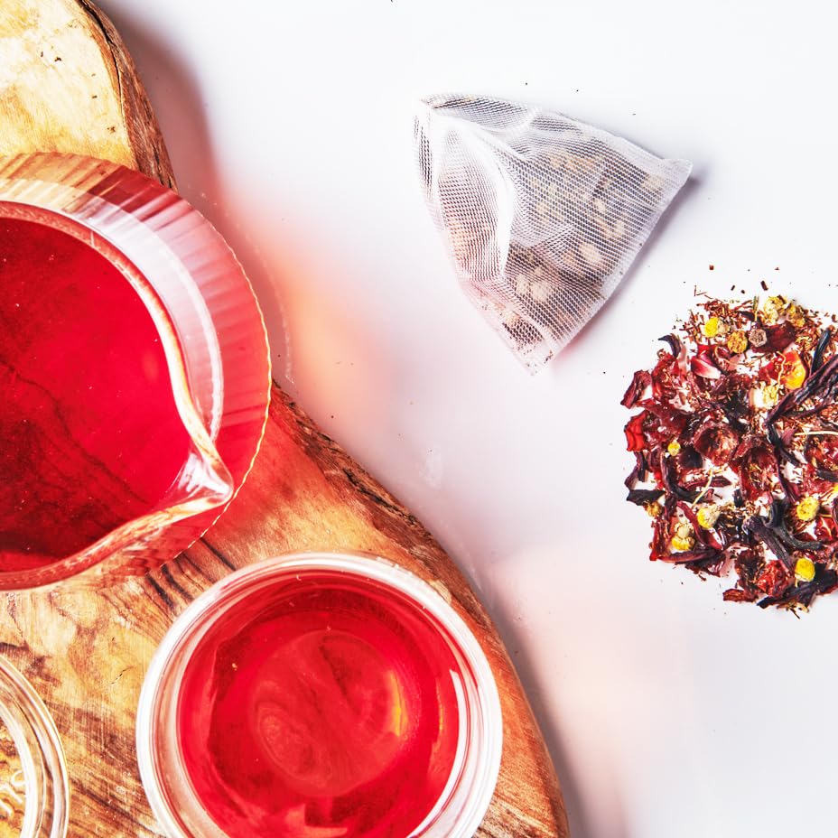 Grace Farms Shine Wellness Organic Tea Blend (50 Pyramid Sachets) | Hydrating Tea For Skin and Detox | Rooibos, Rosehips, Hibiscus, Tulsi, Haritaki | Fairtrade and Kosher | Gives Back 100% of Profits