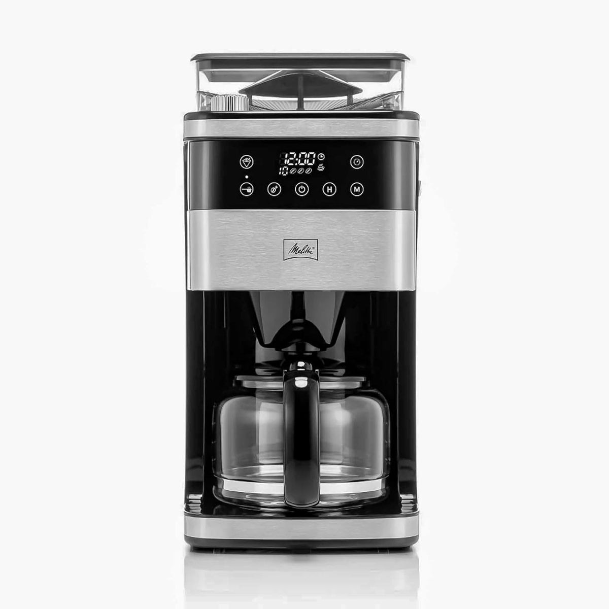 Melitta® Aroma Fresh™ Plus 10-Cup Automatic Drip, Programmable Coffee Maker with built in Burr Coffee Grinder, 5-Pack Coffee Filters included