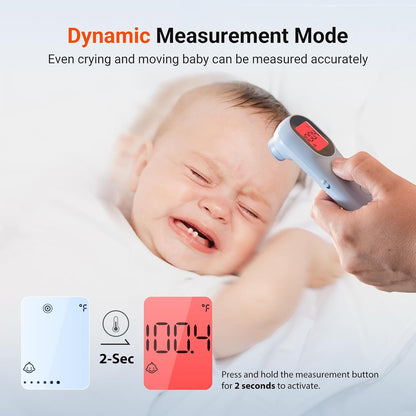 iHealth Infrared Digital Thermometer for Adults, Kids, Baby PT9L Blue | 3-in-1 Mode &amp; 3-Color Prompt, Fever Alarm &amp; Silent Mode, Forehead &amp; Object Detection, 40 Memory Storages