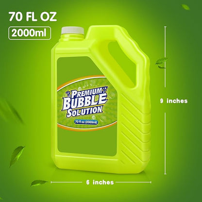 Bubble Solution Refill - 70 OZ Premium Bubbles Refill for Bubble Machine, Wand, Gun, Blower at Easter, Valentine Bubbles Party Favors - Toy Bubbles for Kids Toddlers Boys Girls