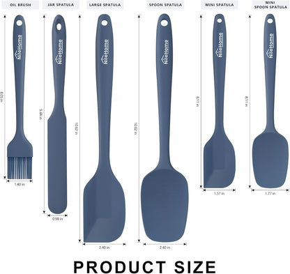 NileHome Silicone Spatula Set, 6 Packs Food Grade Kitchen Utensils with Silicone Brush Heat Resistant Dishwasher Safe BPA-Free Rubber Spatula for