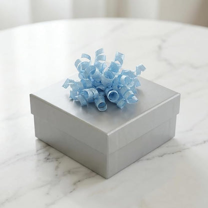 self-Adhesive Curly Ribbon for Gift Wrapping - Elegant Bows for Gift Wrapping, Presents, Paper Bag, Baby Shower Favors, Wrapping Accessories, Wedding Decor (Blue)