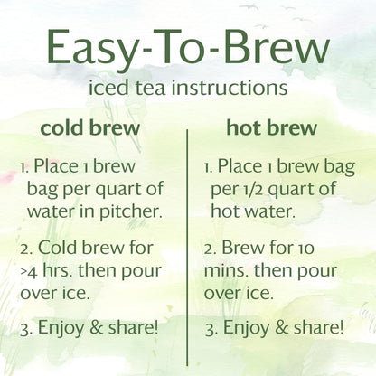 Grace Farms SPEARMINT ROSE ORGANIC ICED TEA (Twelve 1qt. Brew Bags, 3 Gallons) | Refreshing and Spiced, Naturally Sweet Sugar-Free | Easy Cold Brew
