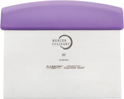 Mercer Culinary Millennia Bench Scraper, 6-Inch x 3-Inch Blade, with Purple Handle