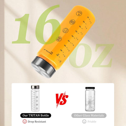 2 Pack Plastic Juice Bottles with Caps - Resuable Clear Water Bottles