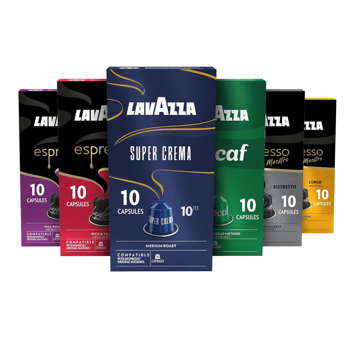 Lavazza Espresso Favorites Collection of Aluminum Capsules Compatible with Nespresso* Original Machines, Contains Light, Medium
