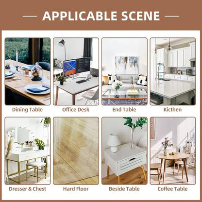 Warmstar Clear Table Cover Protector 54 x 54 Inch,1.5mm Thick Plastic Table Cover Rectangle,PVC Clear Table Protector,Desk Protector Mat for Kitchen, Dresser, Writing Desk，Dining Room Table