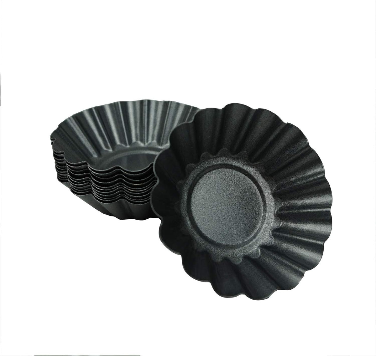 12 Pack Egg Tart Pan, Small Nonstick Carbon Steel Tartlet Tins