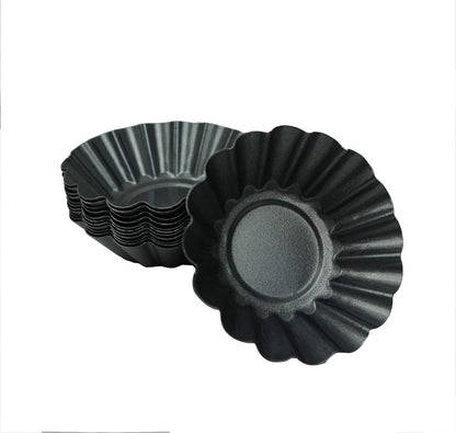 12 Pack Egg Tart Pan, Small Nonstick Carbon Steel Tartlet Tins