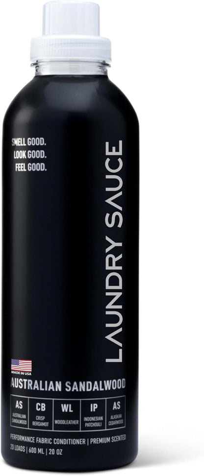 Laundry Sauce - Laundry Fabric Softener (Australian Sandalwood) Luxury Fragrance, Softens & Preserves Fabric, Reduces Wrinkles, 19 Fl Oz