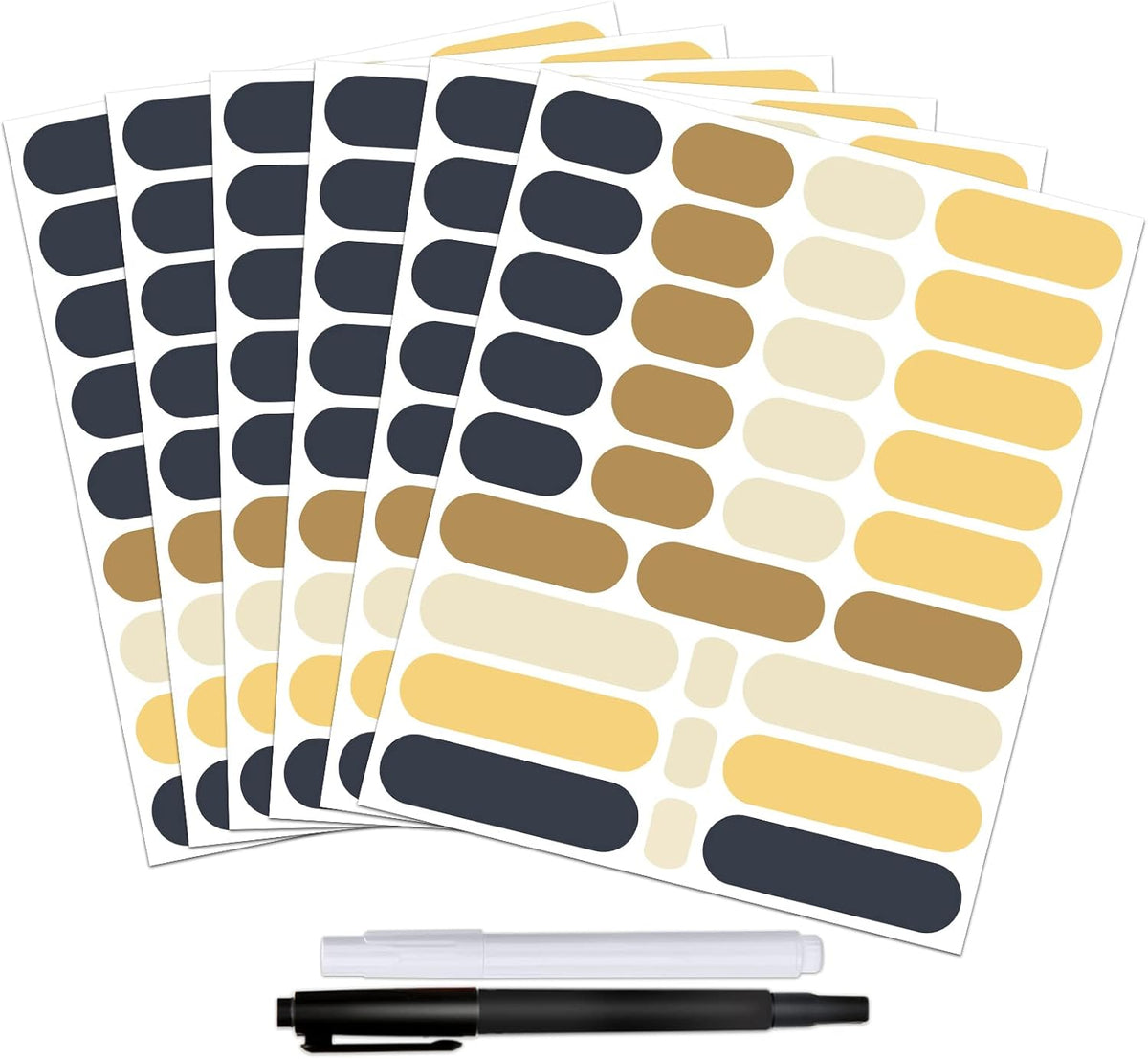 192pcs Removable Waterproof Food Labels with 2 Markers, Write-on Colored Chalkboard Kitchen Sticker Labels for Food Storage Containers