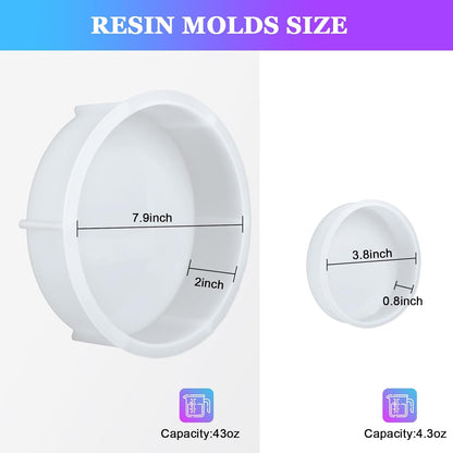 KISREL Large Round Resin Molds, Epoxy Resin Deep Round Casting Mold,Large Silicone Molds for Flower Preservation, Deep Pour Mold for Furniture Decoration, DIY Wedding Bouquets, Valentine's Day Gifts