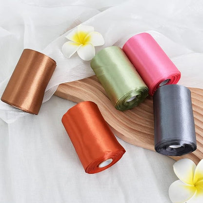 TONIFUL 4 Inch Wide Copper Solid Satin Ribbon 22yd Fabric Large Ribbon for Cutting Ceremony Grand Opening Chair Sashes Table Hair Car Bows Floral Craft Sewing Wedding Party Decoration