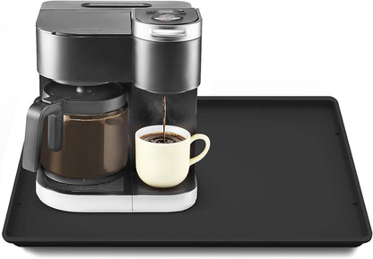 Tohonfoo Silicone Coffee Maker Mat with Lip, 19.7'' x 15'' Heavy Duty Coffee Maker Mat for Countertops