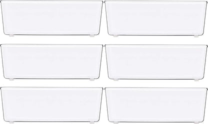 Simple Houseware Clear Drawer Organizer for Office Bin Desk Storage, 3.25"x 6.25", 6 Packs