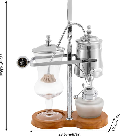 Loyalheartdy Vintage Siphon Coffee Maker, Belgian Luxury Syphon Coffee Machine with Royal Family Temperament