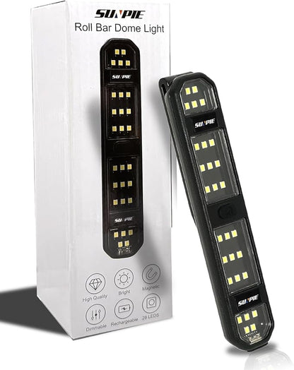 SUNPIE Truck Bed Lights Car Interior LED Lights with Switch Button &Strap Rechargeable Type-C Battery Powered Car Interior Lighting for Wrangler Truck RV Van Lorry Camper Boat Caravan Motorhome