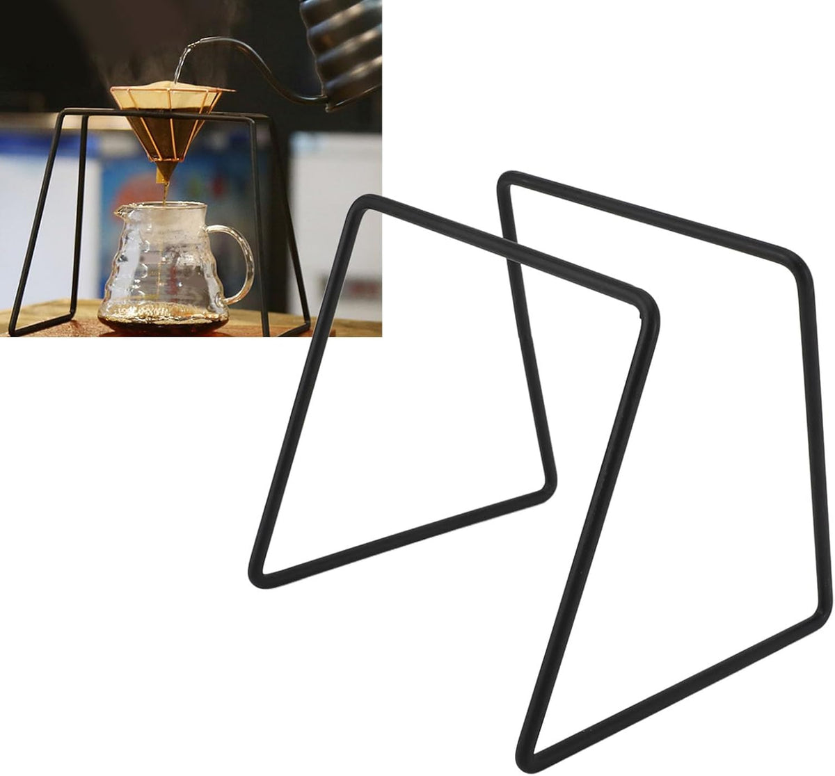 Pour Over Coffee Maker, Metal Coffee Dripper Stand Pour Over Coffee Stand Coffee Filter Paper Holder Set