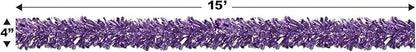 Beistle Metallic Festooning Garland Hanging Decorations, Birthday Party Supplies, 4" x 15', Purple