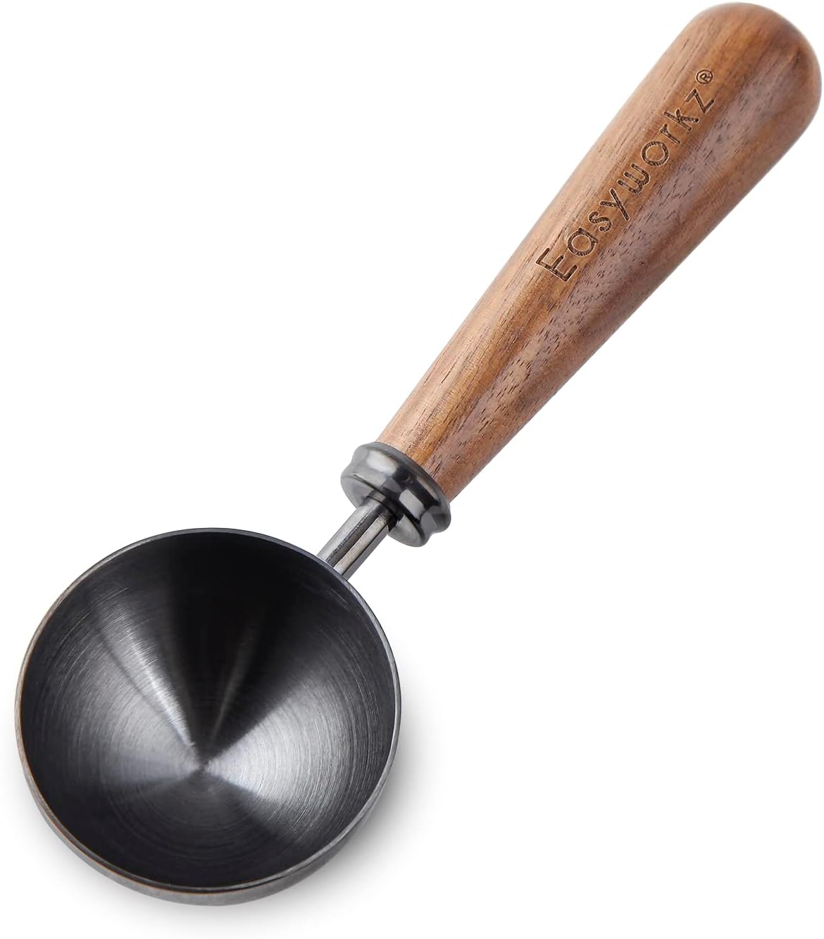 Easyworkz Retro Stainless Steel Coffee Spoon With Black Walnut Handle,10g - Measuring Spoon (Gunmetal)