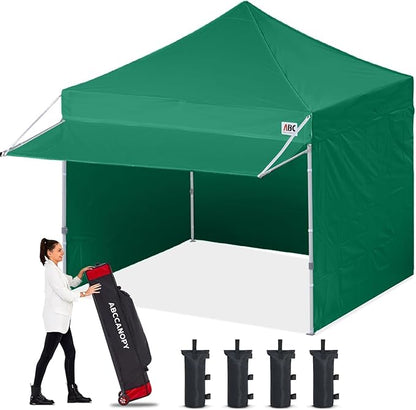 ABCCANOPY Ez Pop up Canopy Tent with Awning and Sidewalls 10x10 Market -Series, Forest Green