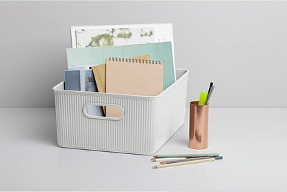 Tatay Baobab Large Multi-Purpose Storage Basket with Capacity for 15 Litres, White, 29.4 x 38.5 x 16