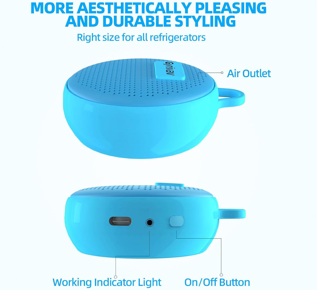 Fridge Deodorizer, Mini USB Odor Eliminator, Refrigerator Deodorizer, Suitable for Refrigerator, Car, Wardrobe, Shoe Cabinet, Better Than Than Charcoal Air Purifiers（Blue）
